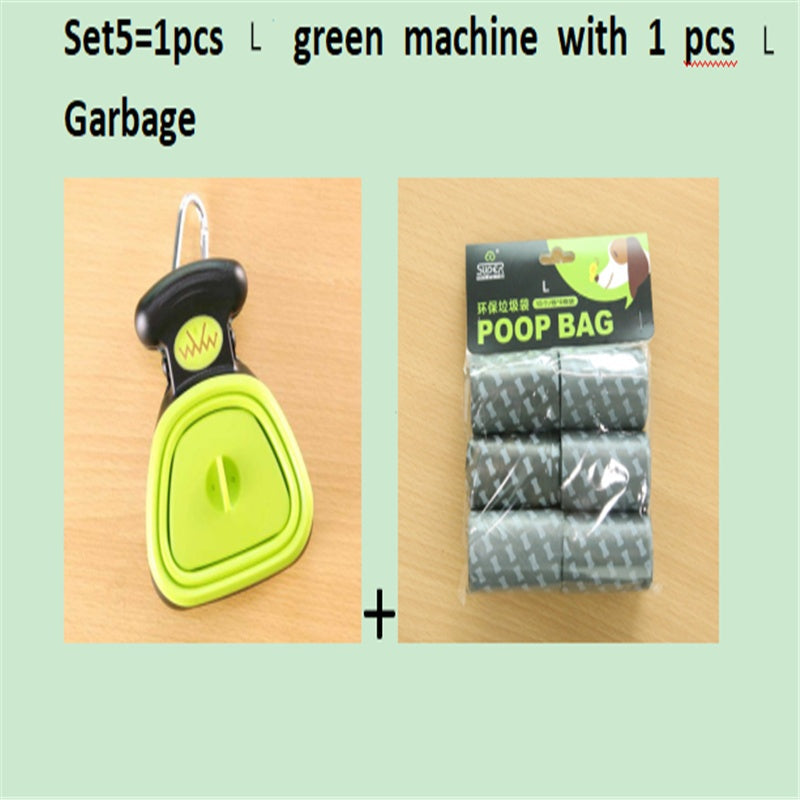 Dog Pet Travel Foldable Pooper Scooper With 1 Roll Decomposable bags