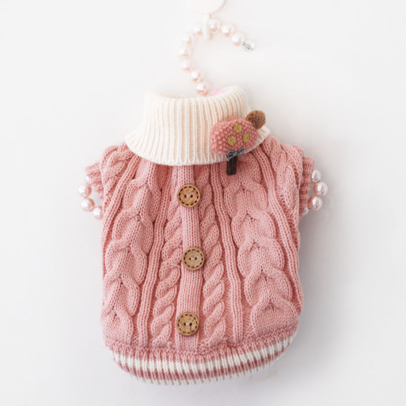 Classic Knitted Pet Sweater for Small Dogs