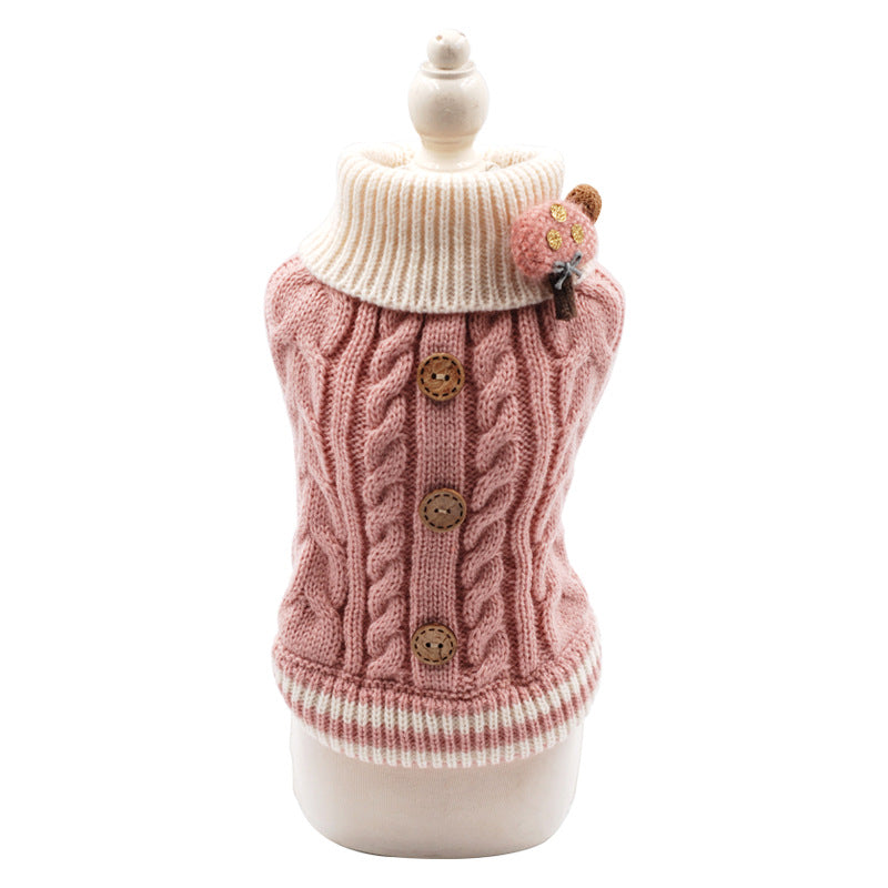 Classic Knitted Pet Sweater for Small Dogs