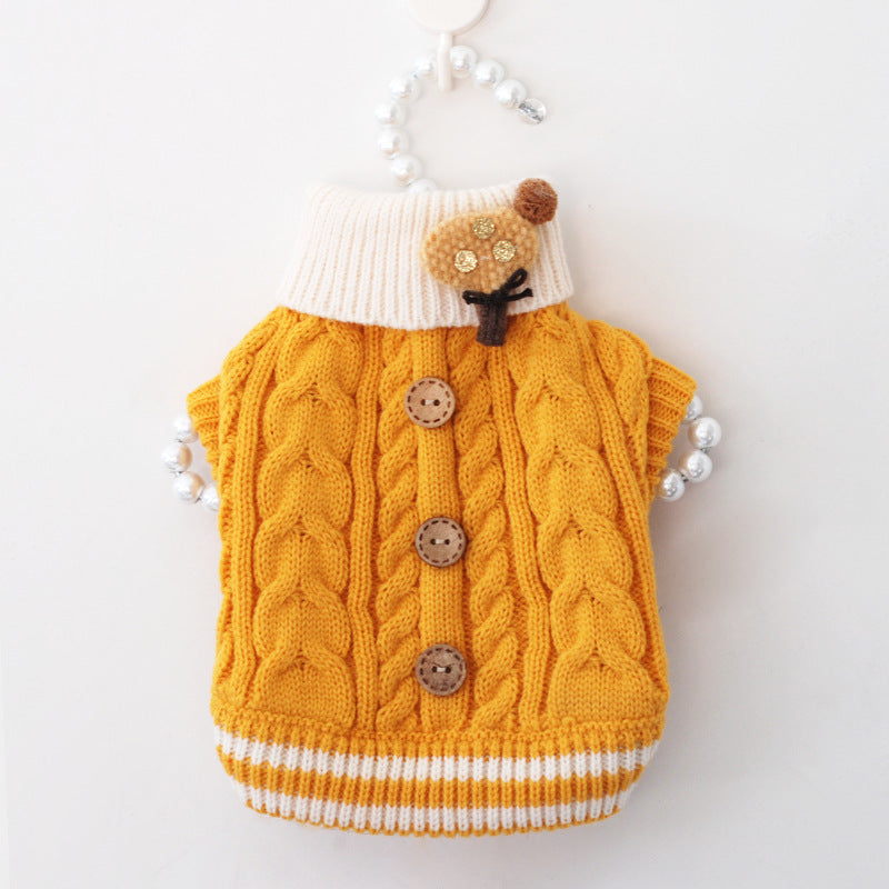 Classic Knitted Pet Sweater for Small Dogs