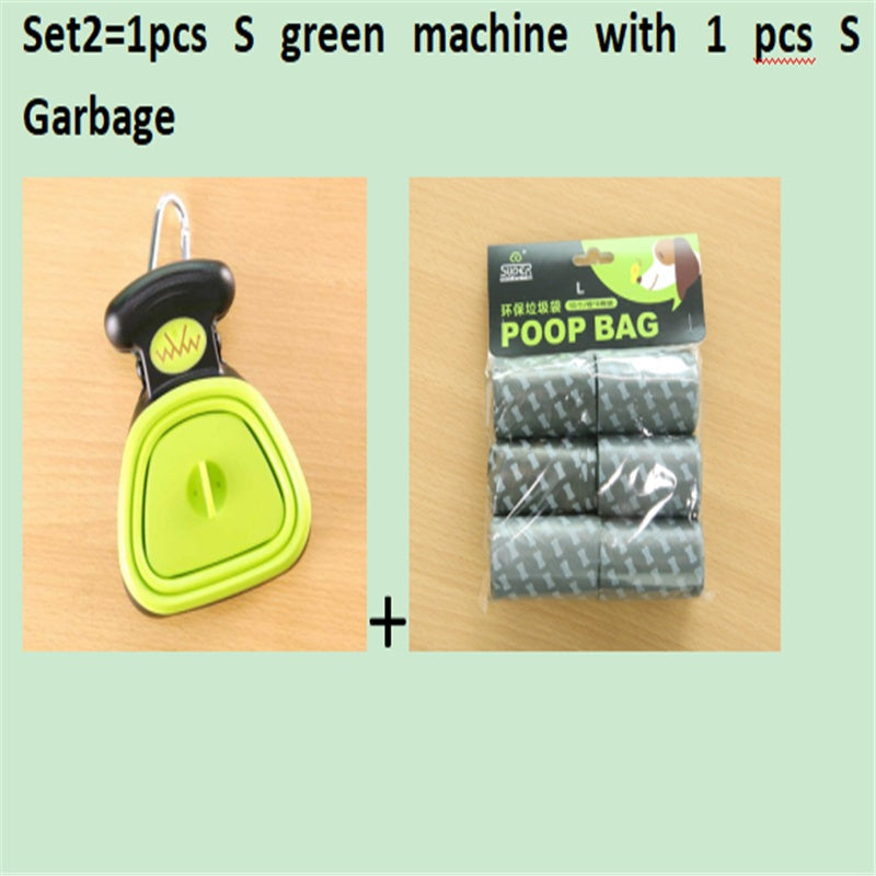 Dog Pet Travel Foldable Pooper Scooper With 1 Roll Decomposable bags