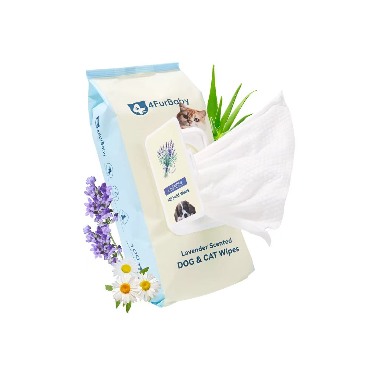 Plant-Based Dog & Cat Grooming Wipes – Gentle & Compostable Pet Wipes