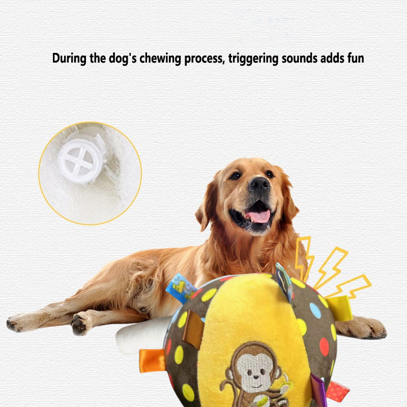 Plush Dog Ringing Ball Toy