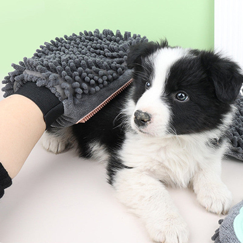 Pet Bathing Brush 2-in-1 Grooming Glove For Brushing, Massaging, And Drying Pet