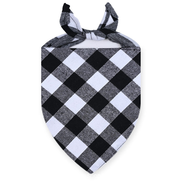 Dog Bandanas Large Pet Scarf Cotton Plaid Washable