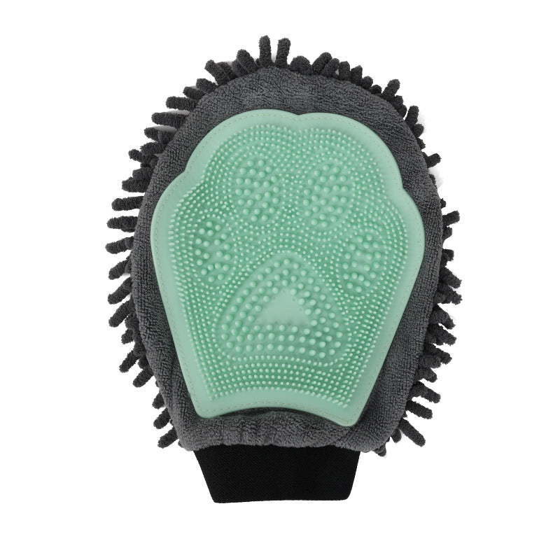 Pet Bathing Brush 2-in-1 Grooming Glove For Brushing, Massaging, And Drying Pet