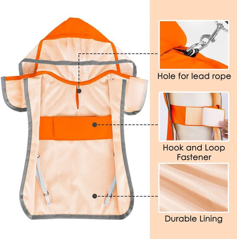 Dog Raincoat Waterproof Soft Breathable Dog Rain Jacket For Small Dog