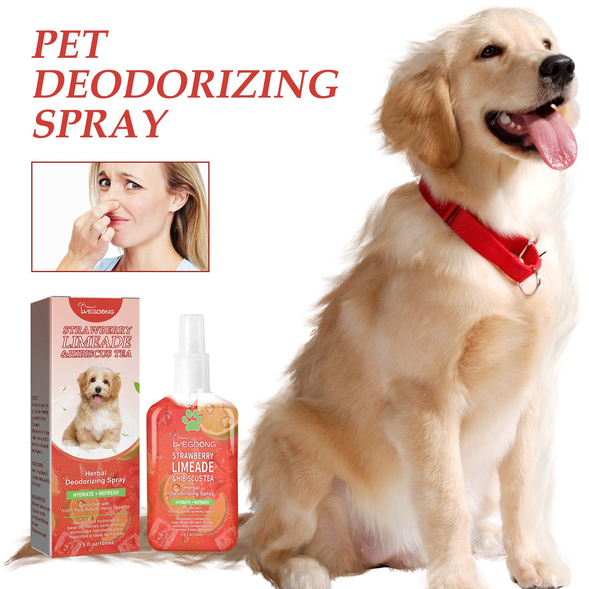Pet Deodorant Spray, Indoor Dog, Stay Fragrance Refreshing Spray
