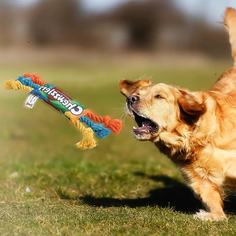 Puppy Dogs Toys Puppy colorful Cotton Chew Rope Knot Toy