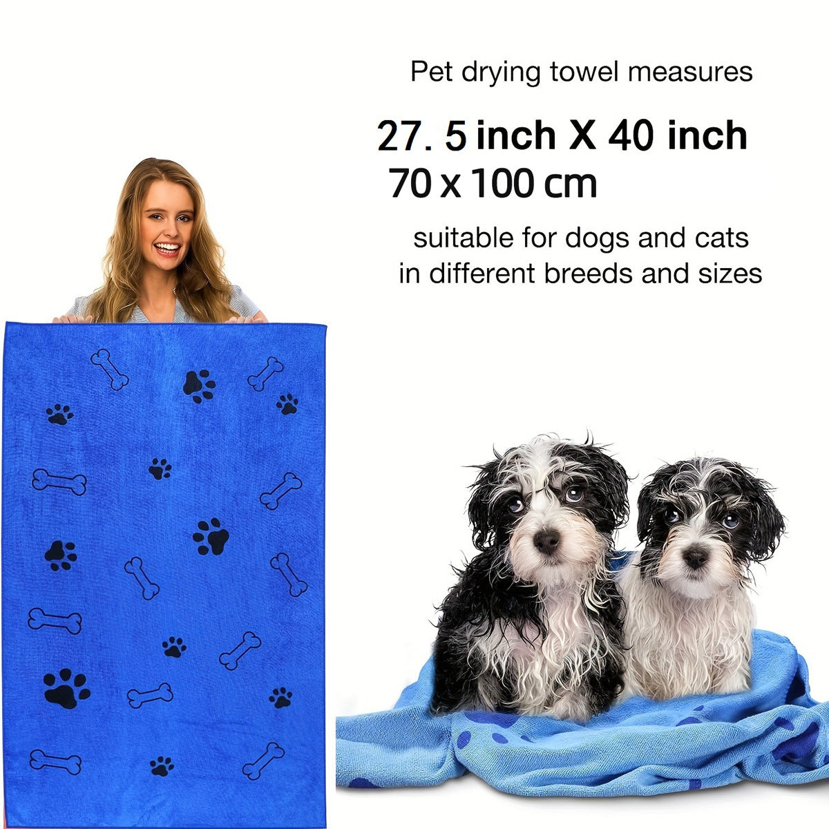 Pet bath towel quick drying and absorbent for dogs