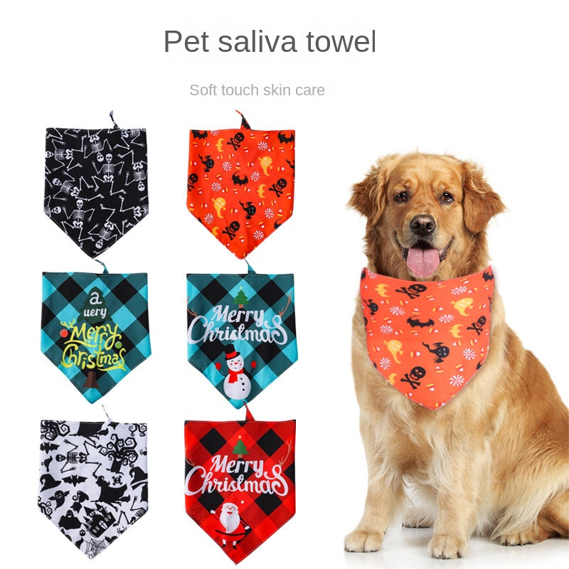 Pet Bandana for Dogs- Thanksgiving, Christmas, Halloween Pet Triangle Scarf Bib