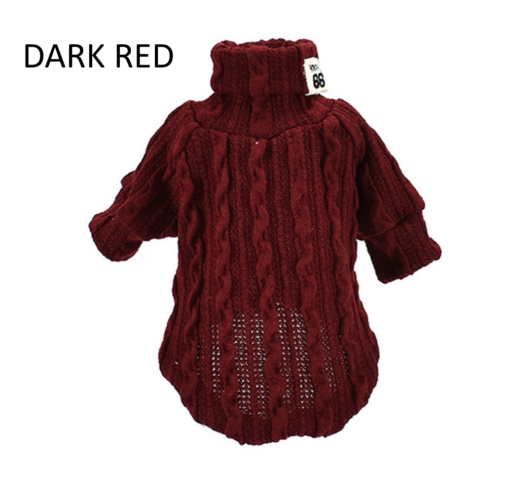 Winter Warm Knitted Turtleneck Sweater for Small Dogs