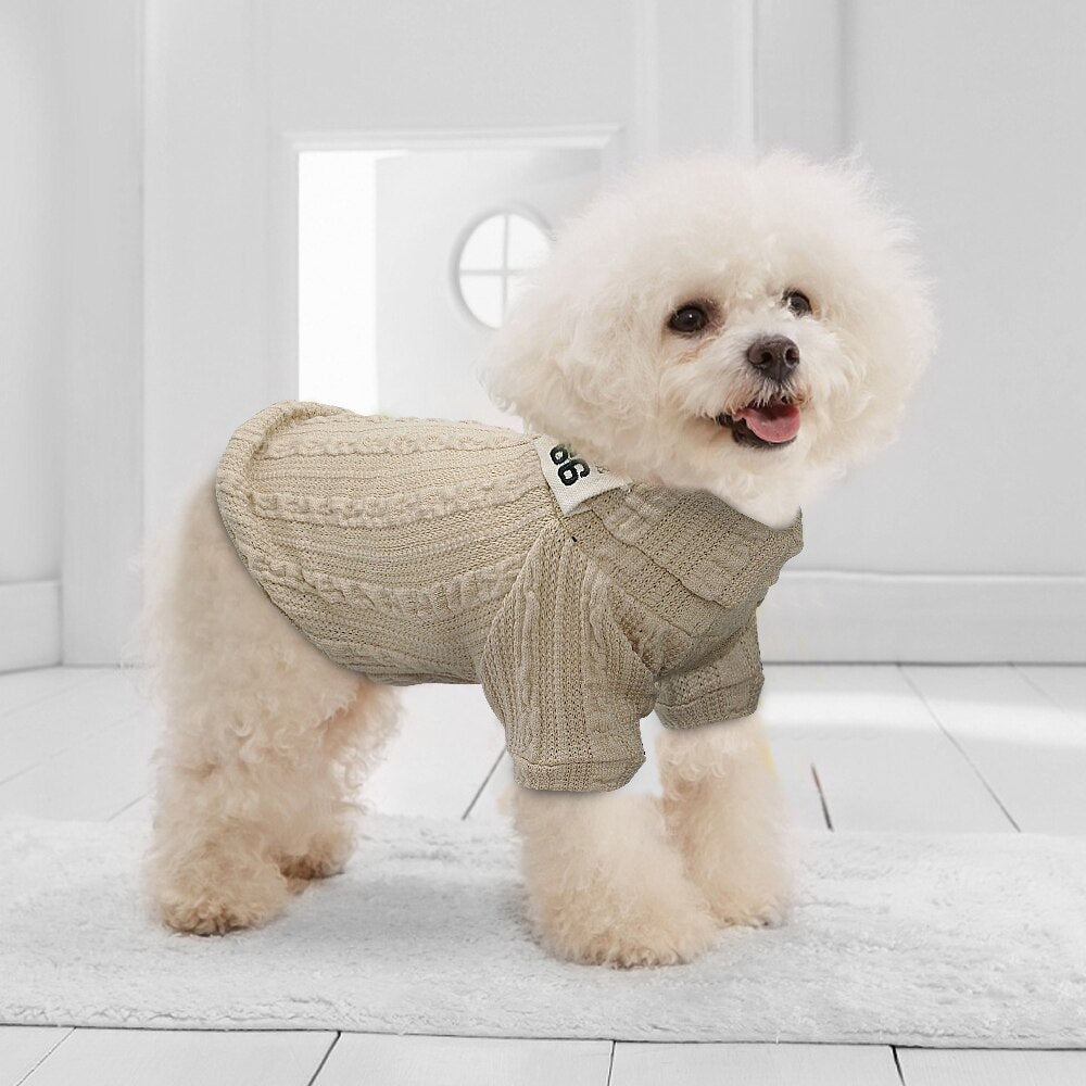 Winter Warm Knitted Turtleneck Sweater for Small Dogs