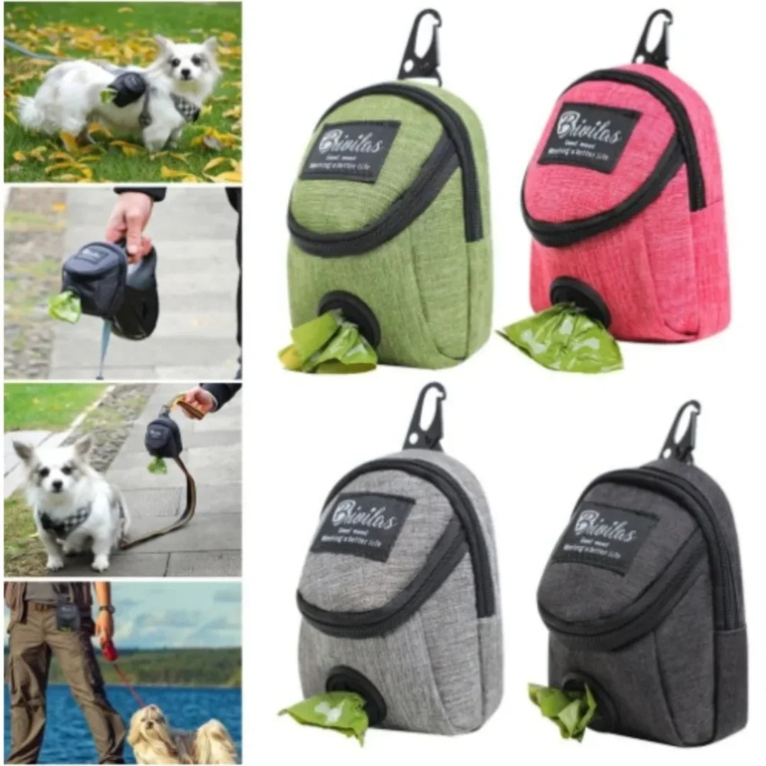 Portable Dog Training Treat Bag Outdoor Snack Reward Waist Bag Dog Poop Bag Dispenser