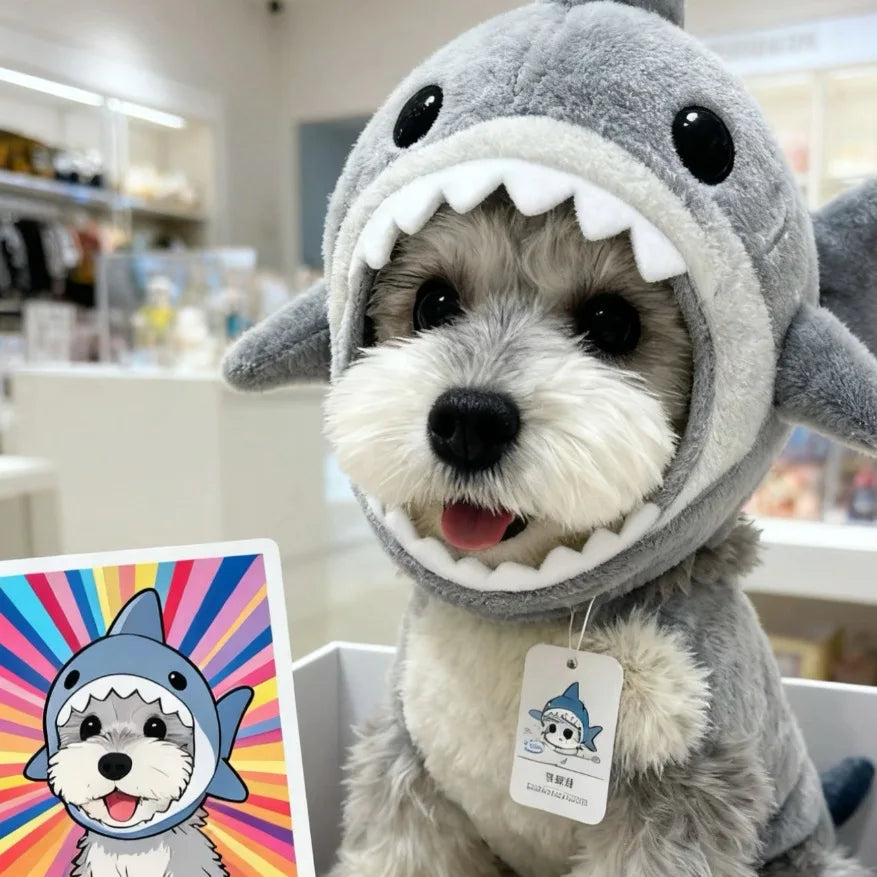 Dog Costume Hat Cute Shark Headgear Soft Warm Pet Hat