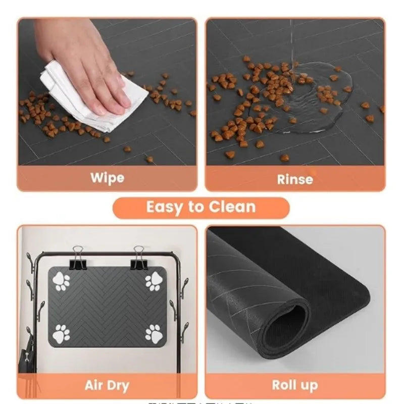 VIKAMA Black And White Simple Pet Mat