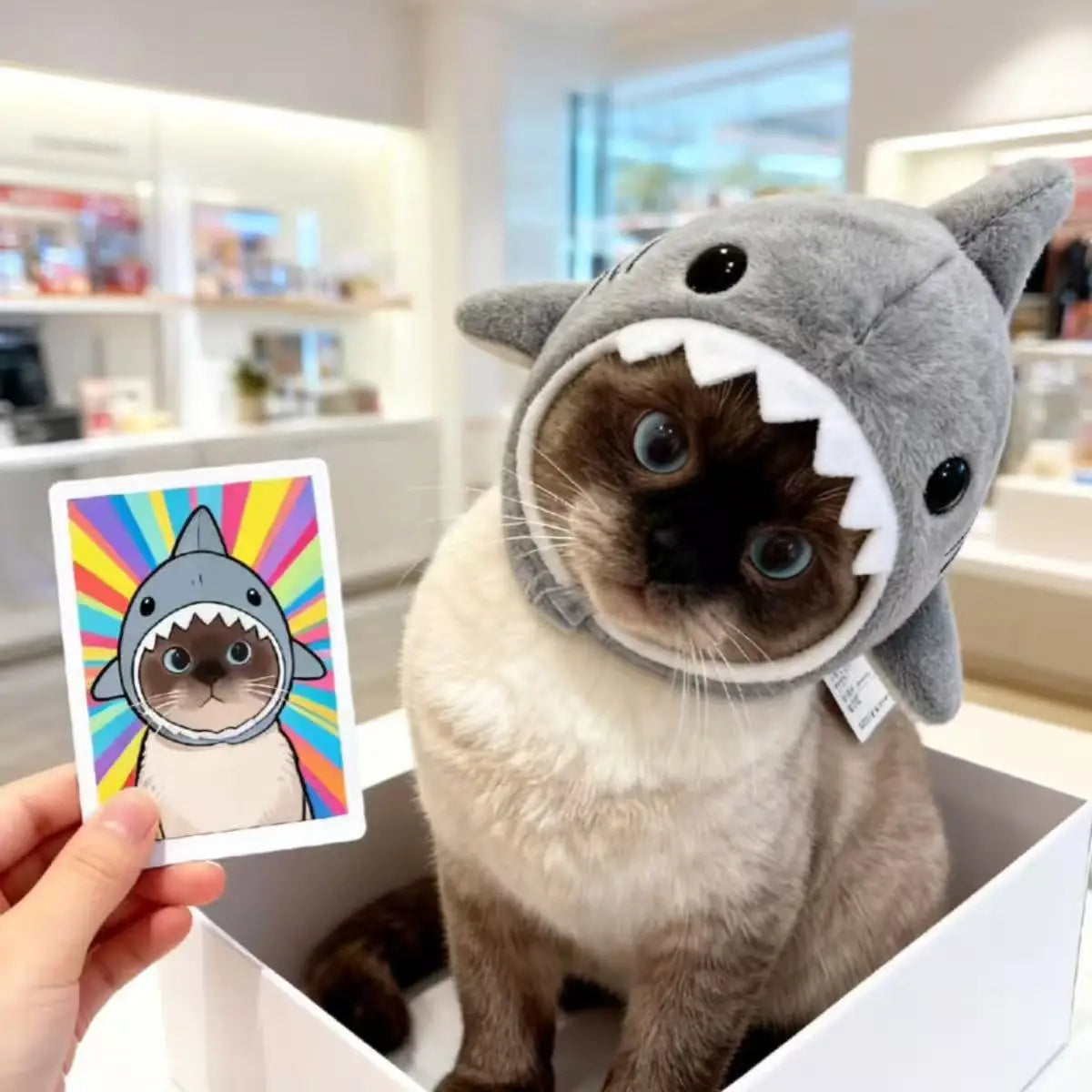 Dog Costume Hat Cute Shark Headgear Soft Warm Pet Hat