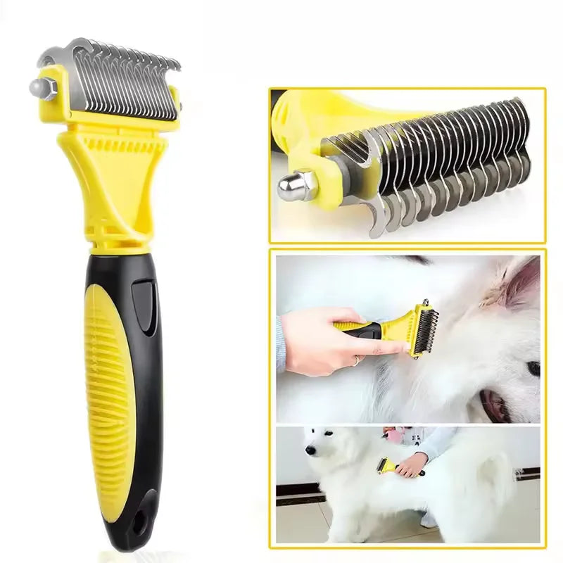 Pet Comb and Grooming Brush Two-Side Hair Brush Undercoat Rake Comb for Dogs