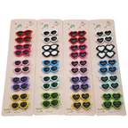 100pcs Cute Pet Hair Accessories Hair Clips Heart Glasses Shape Puppy Supplies Plastic