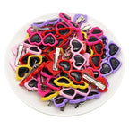 100pcs Cute Pet Hair Accessories Hair Clips Heart Glasses Shape Puppy Supplies Plastic