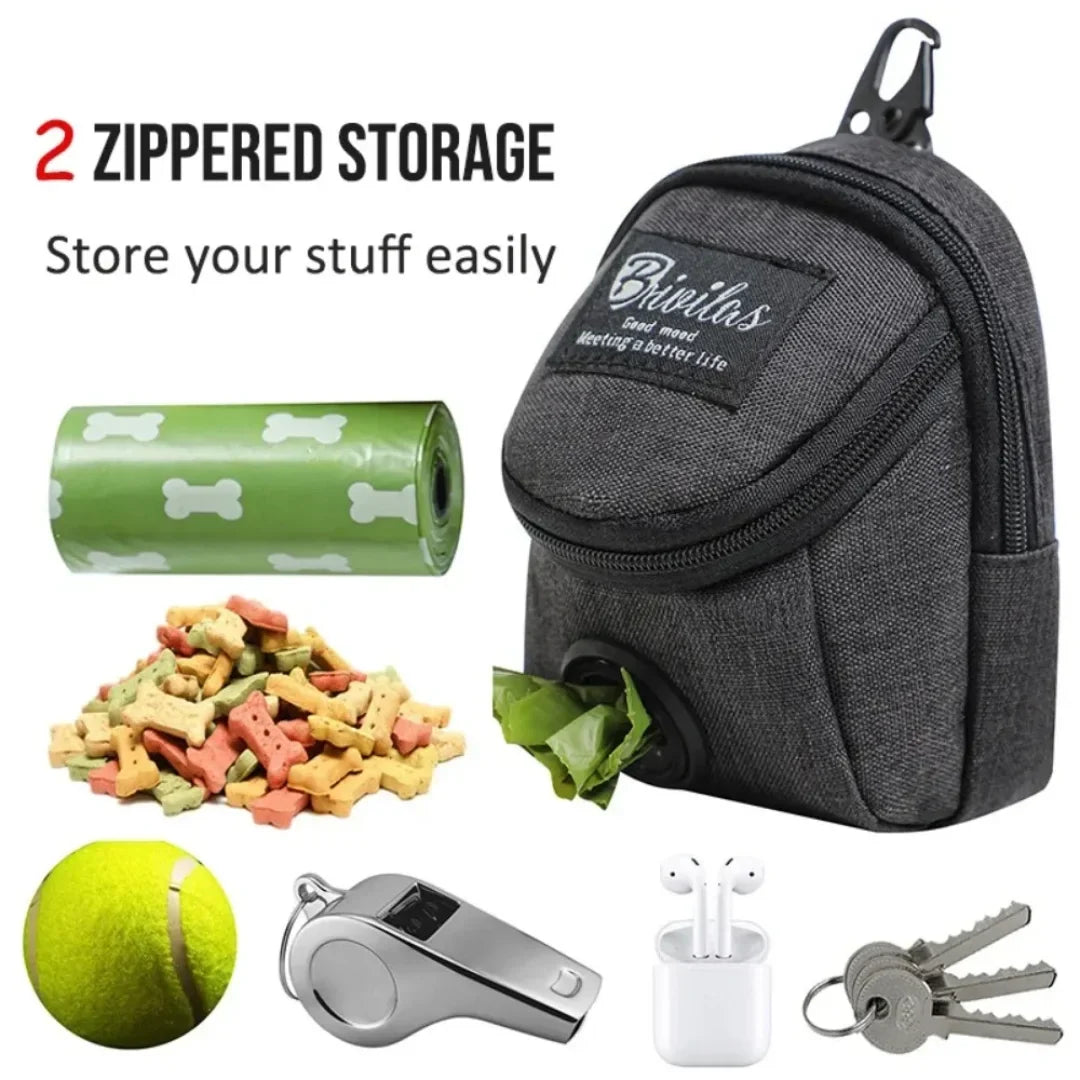 Portable Dog Training Treat Bag Outdoor Snack Reward Waist Bag Dog Poop Bag Dispenser