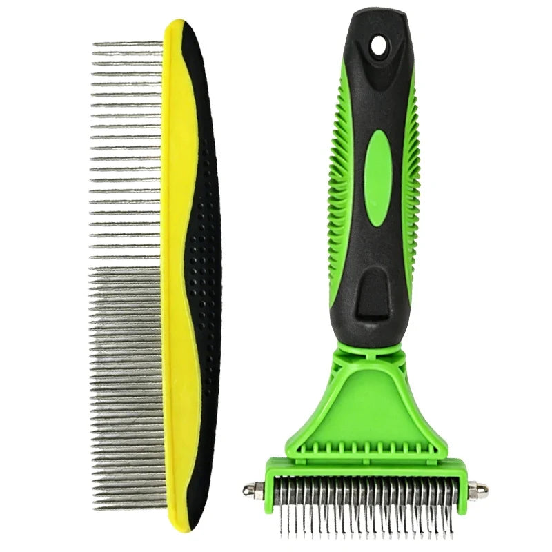 Pet Comb and Grooming Brush Two-Side Hair Brush Undercoat Rake Comb for Dogs