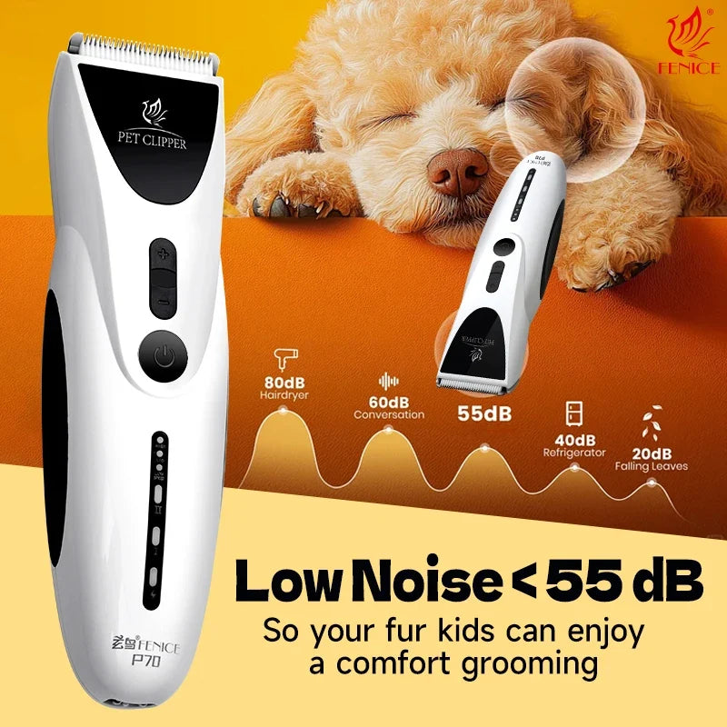 Fenice Low Noise Rechargeable Pet Hair Clipper Portable Design Multiple Colors