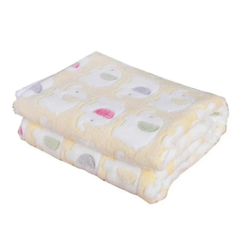 Dog Blankets Soft Fluffy Fleece Pet Blanket Warm Cute Print Design