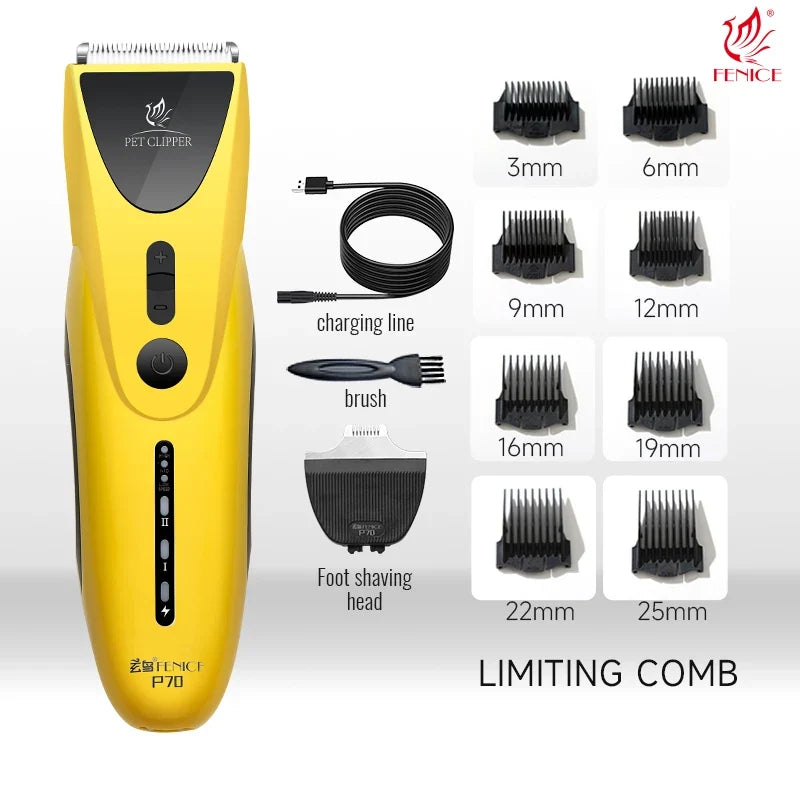 Fenice Low Noise Rechargeable Pet Hair Clipper Portable Design Multiple Colors