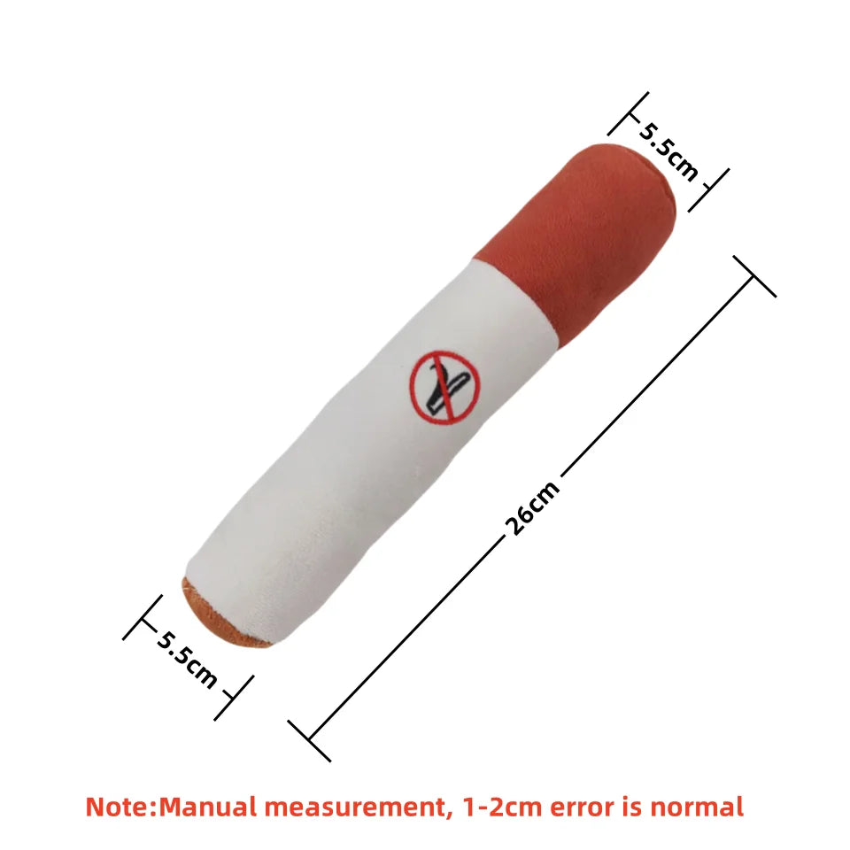 Interactive Dog Squeaky Toy | Indestructible Plush Cigar for Small Dogs