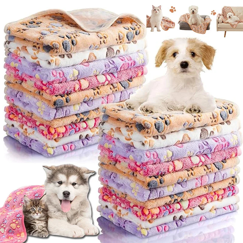 Dog Blankets Soft Fluffy Fleece Pet Blanket Warm Cute Print Design