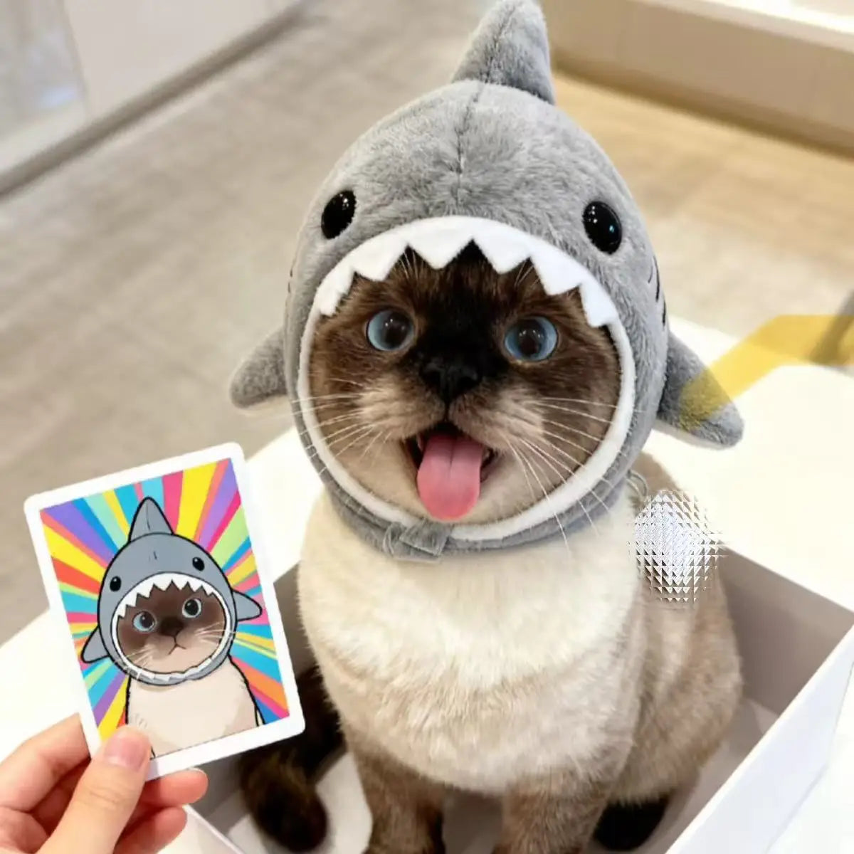 Dog Costume Hat Cute Shark Headgear Soft Warm Pet Hat