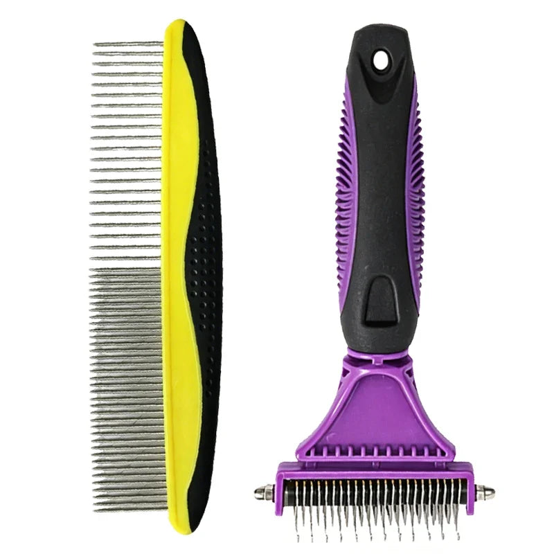 Pet Comb and Grooming Brush Two-Side Hair Brush Undercoat Rake Comb for Dogs