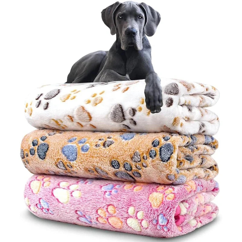 Dog Blankets Soft Fluffy Fleece Pet Blanket Warm Cute Print Design