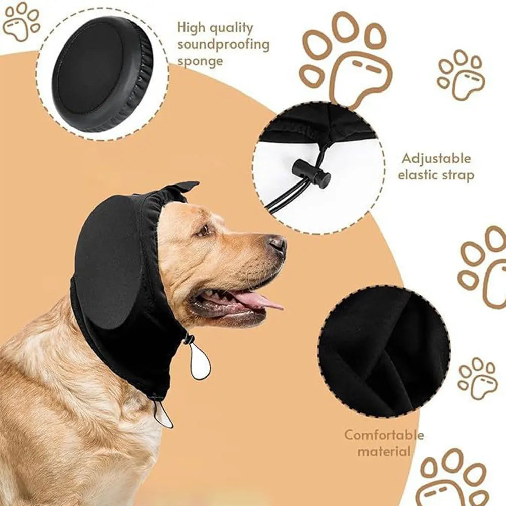 Multifunction Durable Dog Hoodie Hearing Protection, Dog Calming Earmuff