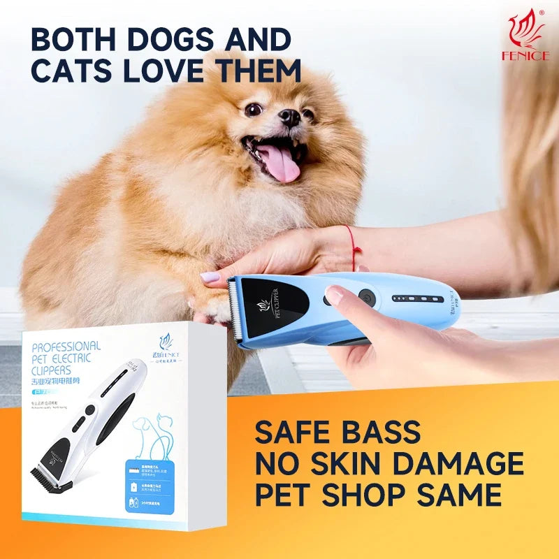Fenice Low Noise Rechargeable Pet Hair Clipper Portable Design Multiple Colors