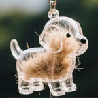 Lovely Dog Hair Storage Keychain Pendant for Bags, Couples Car Keys, Unique Jewelry Souvenir Gift Decoration Accessories Set