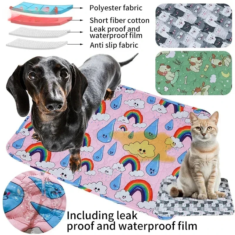 Pet Pee Pad Washable Pet Diaper Mat Reusable