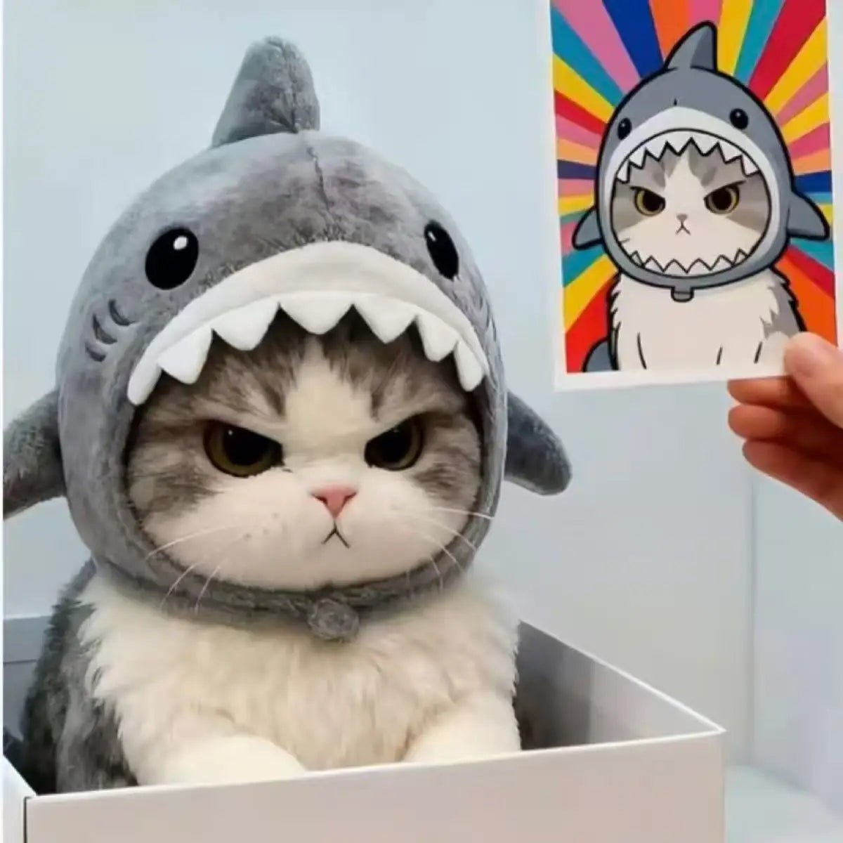 Dog Costume Hat Cute Shark Headgear Soft Warm Pet Hat