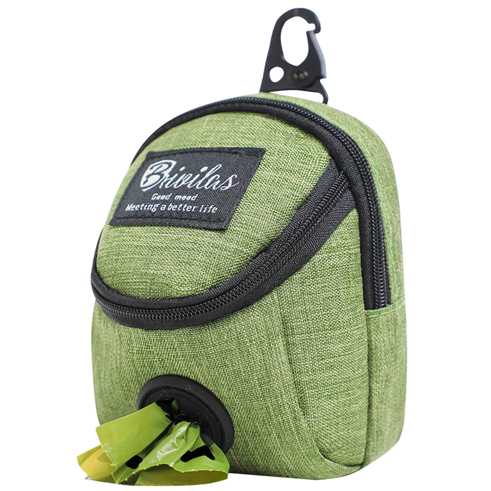 Portable Dog Training Treat Bag Outdoor Snack Reward Waist Bag Dog Poop Bag Dispenser