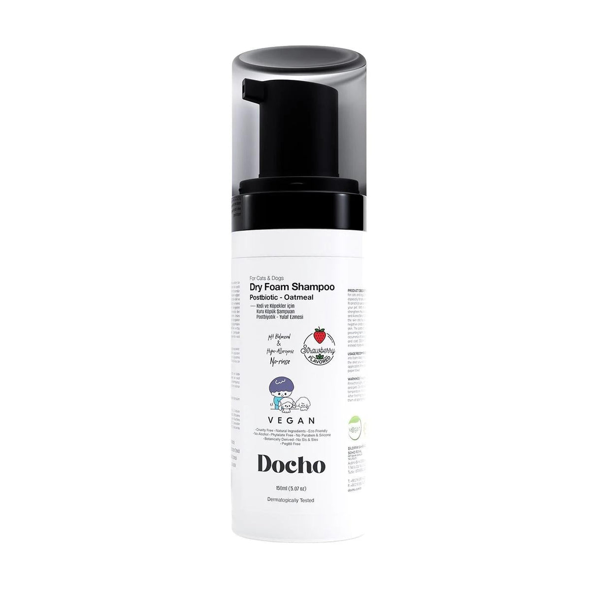 Docho Dog Dry Foam Shampoo with Postbiotics 150 ml