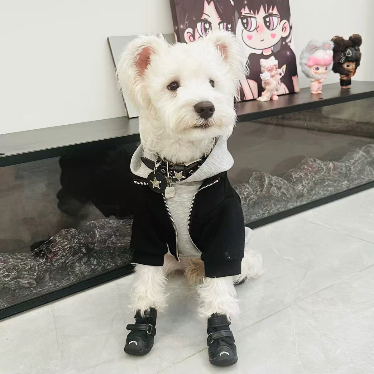 Dog Clothes Fake Two-Piece  Hooded Sweatshirt