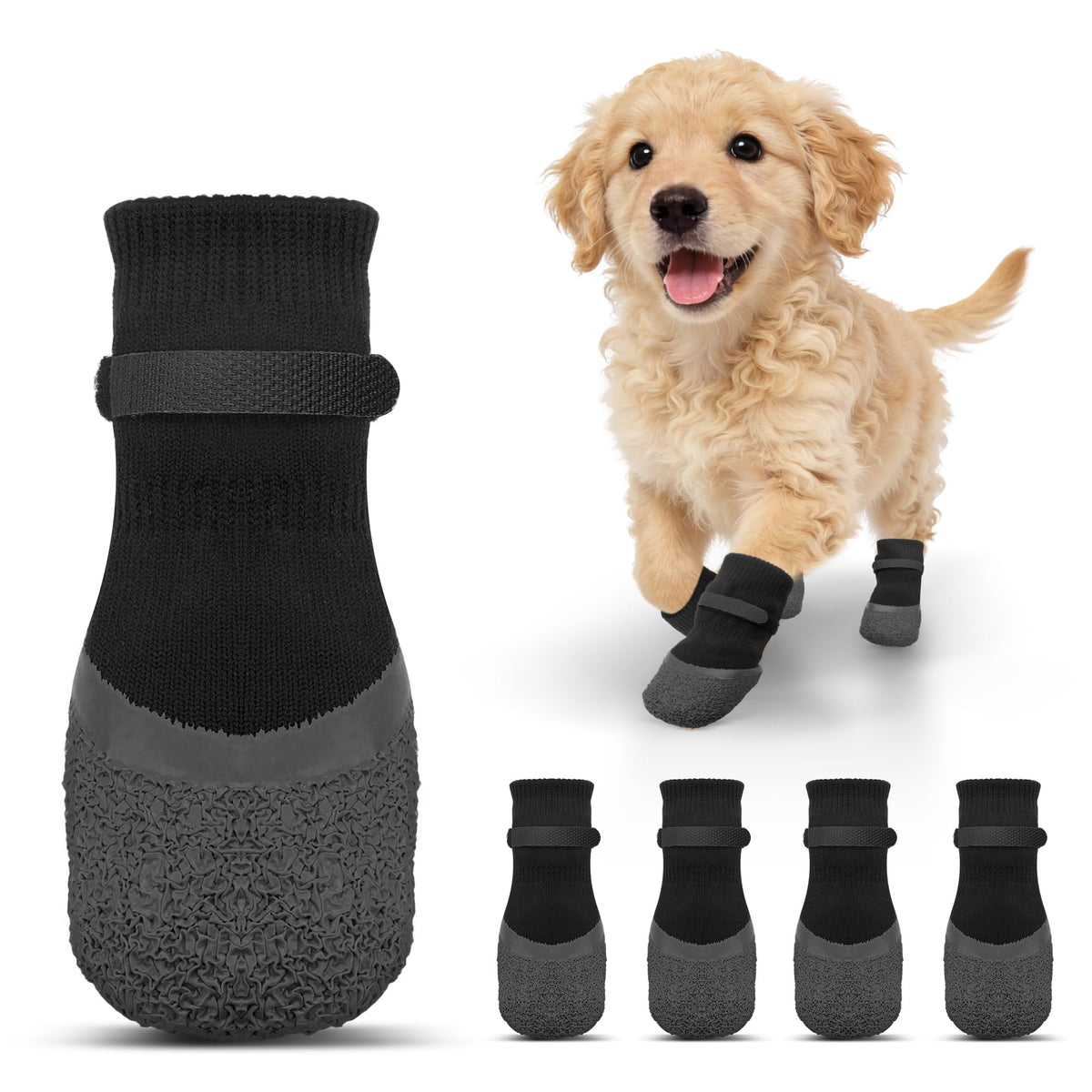 Anti Slip Dog Socks For Hardwood Floors Dog Boots & Paw Protectors Booties -4Pcs
