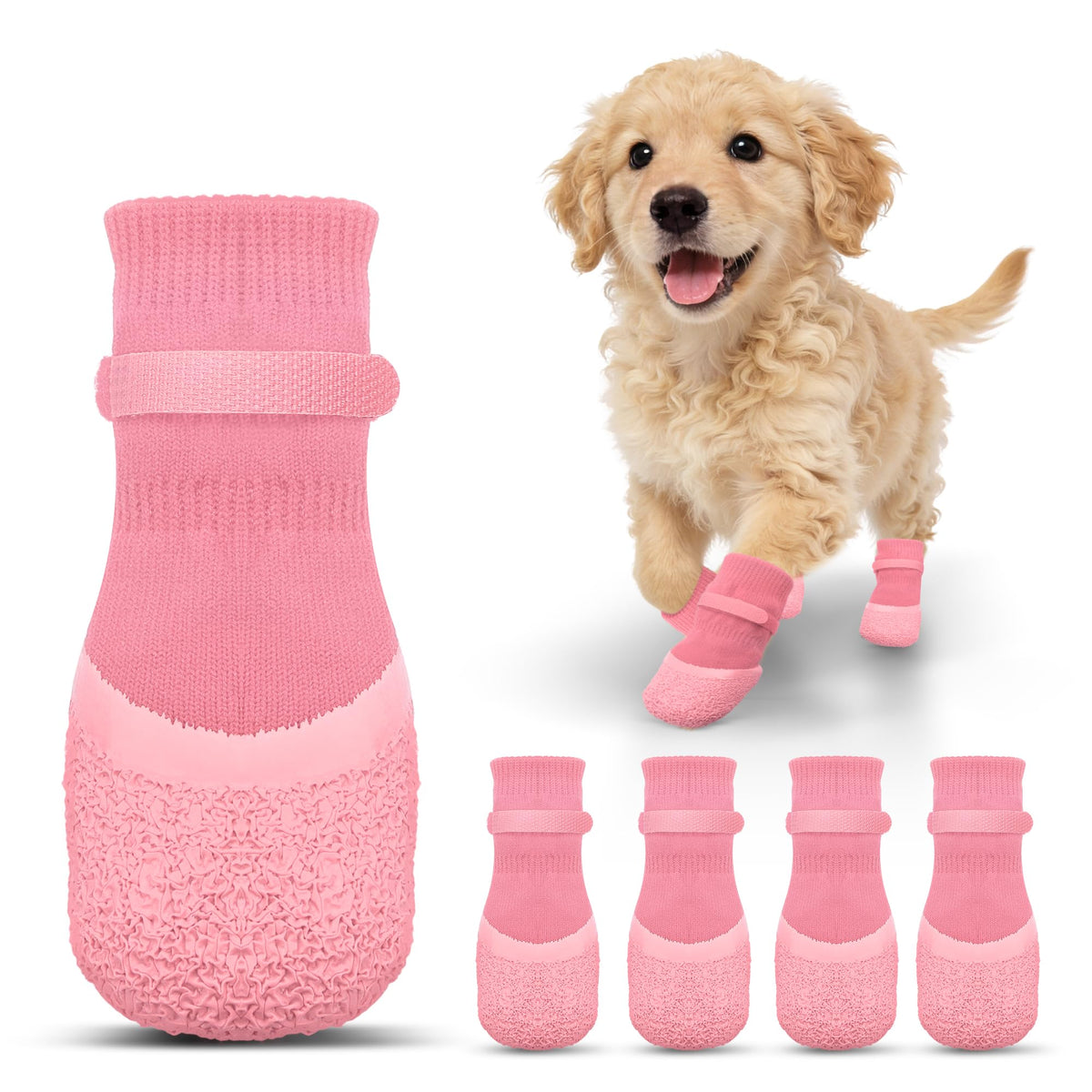 Anti Slip Dog Socks For Hardwood Floors Dog Boots & Paw Protectors Booties -4Pcs