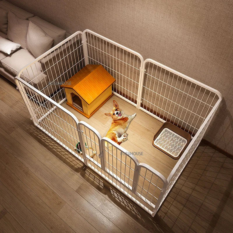 Modern Simple Wrought Iron Pet Fence Dog Cage Small And Medium Kennel