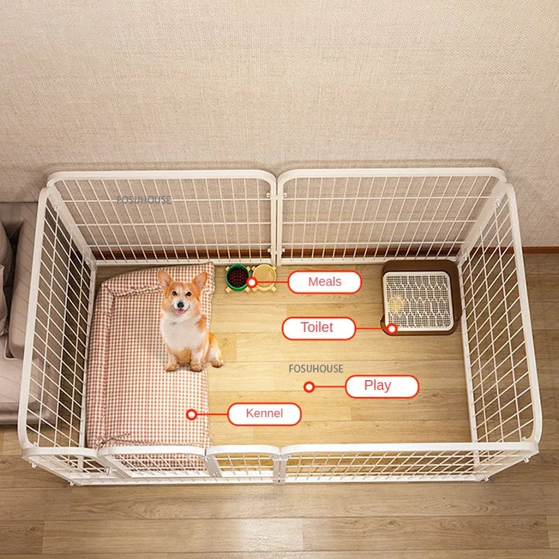Modern Simple Wrought Iron Pet Fence Dog Cage Small And Medium Kennel