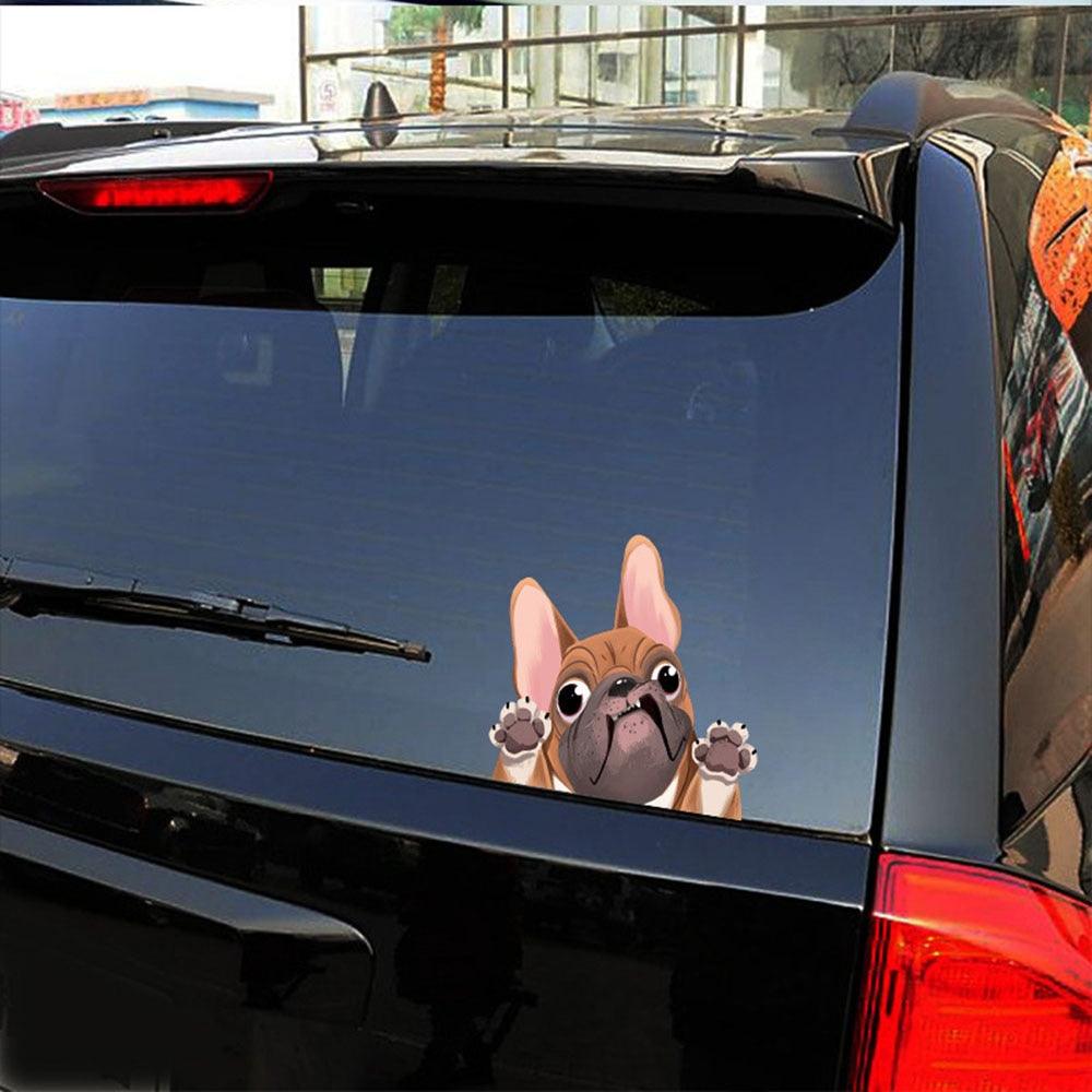 Funny Dog Head In The Crack Vinyl Car Stickers Decal For Car Window