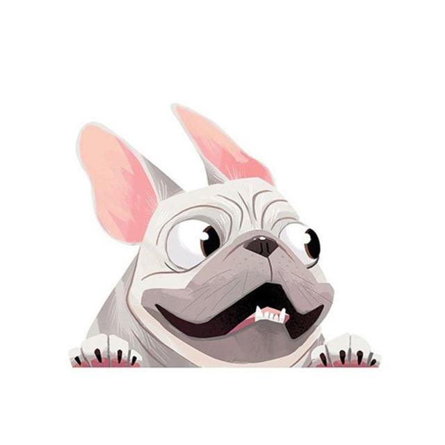 Funny Dog Head In The Crack Vinyl Car Stickers Decal For Car Window