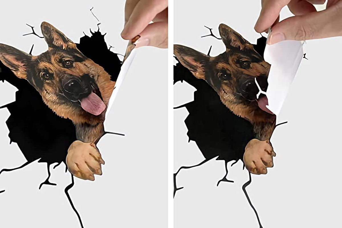Funny Dog Head In The Crack Vinyl Car Stickers Decal For Car Window