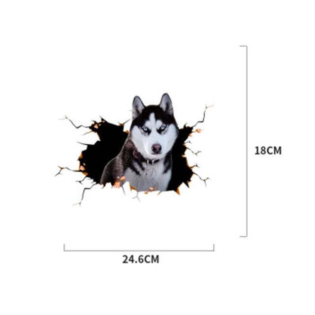 Funny Dog Head In The Crack Vinyl Car Stickers Decal For Car Window